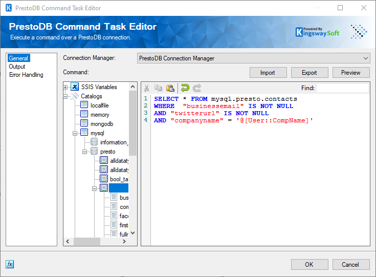 PrestoDB Command Task